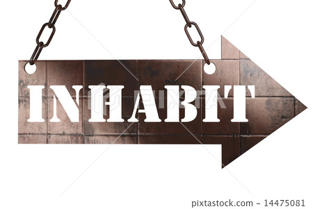 inhabit word on metal pointer 14475081