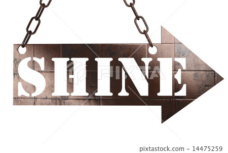 shine word on metal pointer 14475259