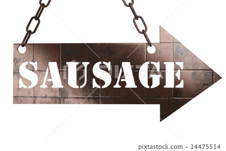 sausage word on metal pointer 14475514