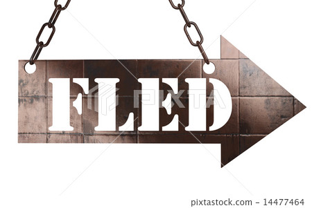fled word on metal pointer fled word on metal pointer 14477464