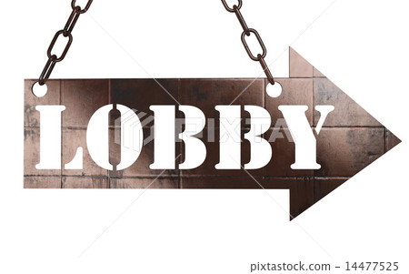 lobby word on metal pointer 14477525