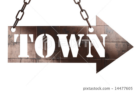 town word on metal pointer 14477605