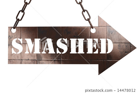 smashed word on metal pointer smashed word on metal pointer 14478012