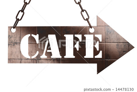 cafe word on metal pointer 14478130