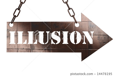 illusion word on metal pointer illusion word on metal pointer 14478195