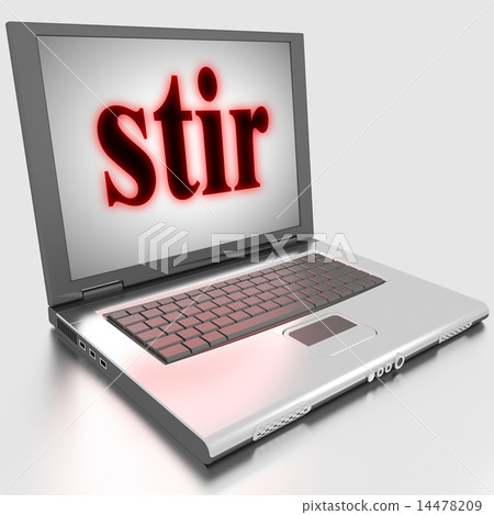 stir word on laptop 14478209