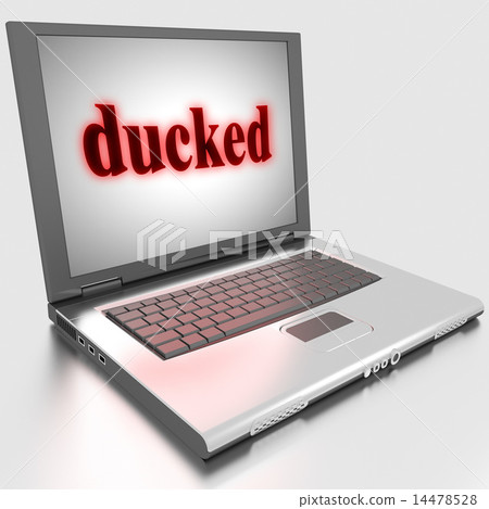 ducked word on laptop ducked word on laptop 14478528