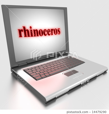 rhinoceros word on laptop 14479290