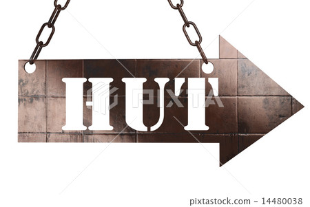hut word on metal pointer hut word on metal pointer 14480038