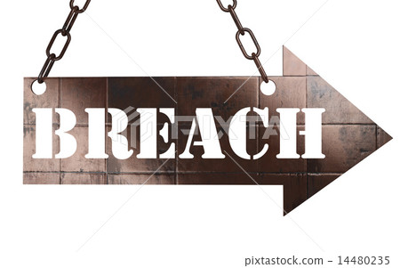 breach word on metal pointer 14480235