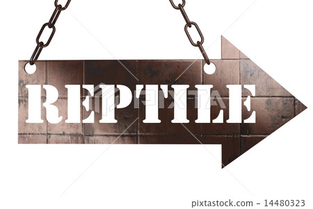 reptile word on metal pointer 14480323
