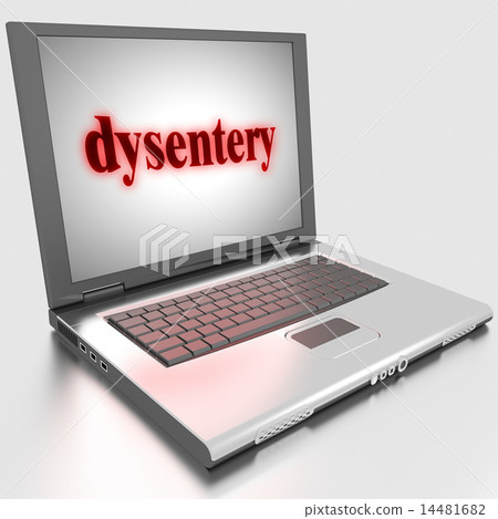 dysentery word on laptop 14481682