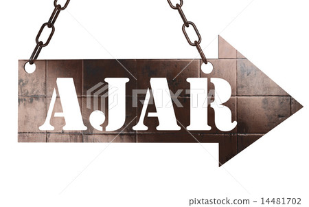 ajar word on metal pointer ajar word on metal pointer 14481702