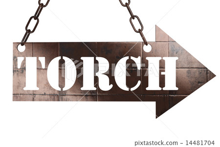 torch word on metal pointer 14481704