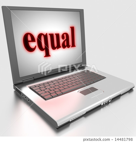 equal word on laptop 14481798