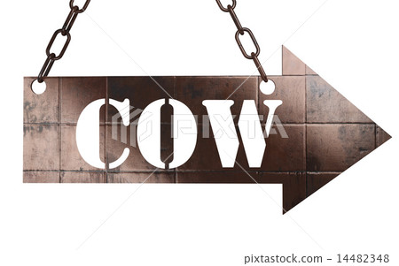 cow word on metal pointer cow word on metal pointer 14482348