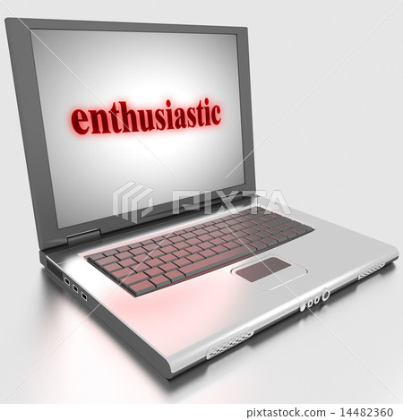 enthusiastic word on laptop 14482360