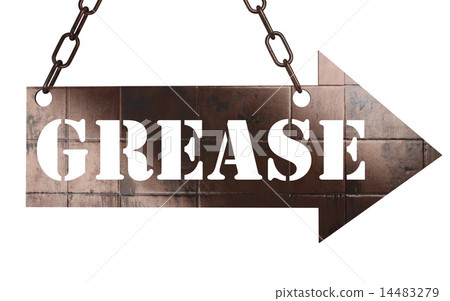 grease word on metal pointer 14483279
