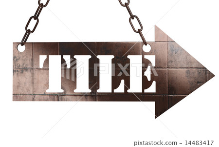 tile word on metal pointer 14483417