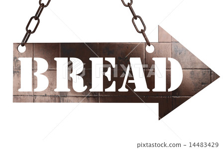 bread word on metal pointer 14483429