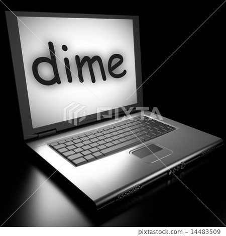 dime word on laptop 14483509
