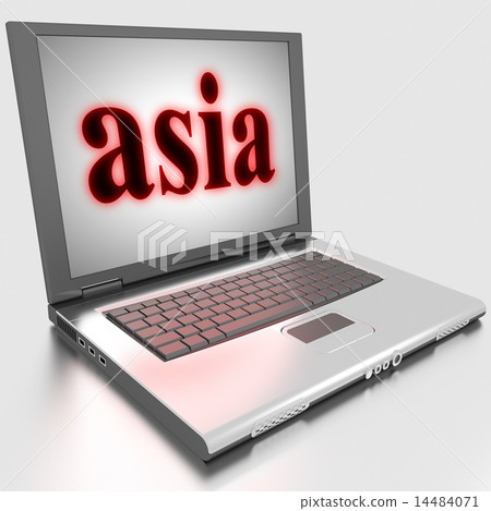 asia word on laptop 14484071