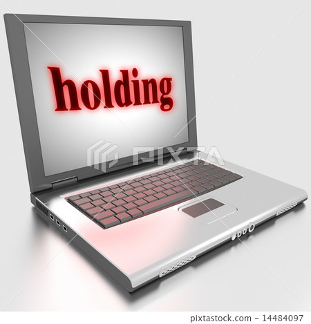 holding word on laptop holding word on laptop 14484097