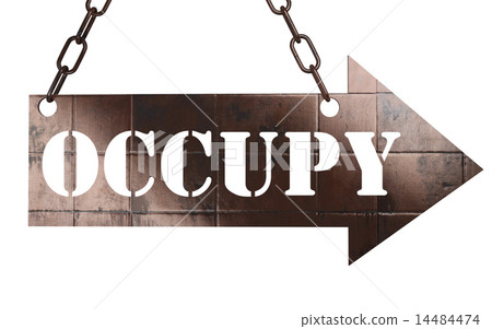 occupy word on metal pointer 14484474