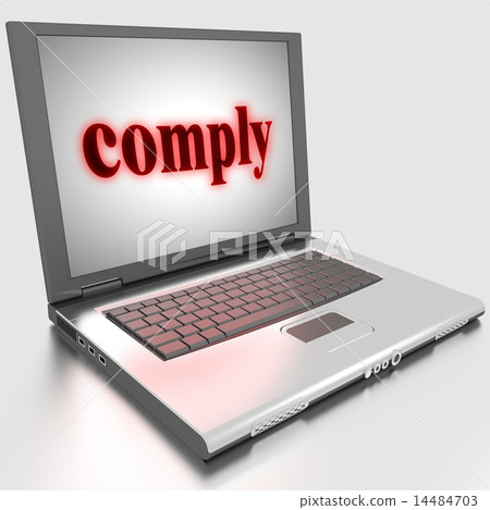 comply word on laptop 14484703