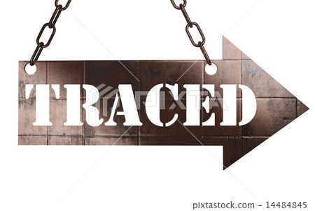traced word on metal pointer traced word on metal pointer 14484845