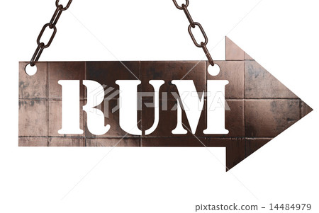 rum word on metal pointer 14484979