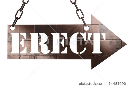 erect word on metal pointer 14485090
