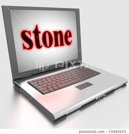 stone word on laptop 14485654