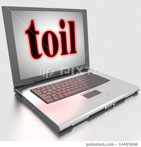 toil word on laptop 14485686