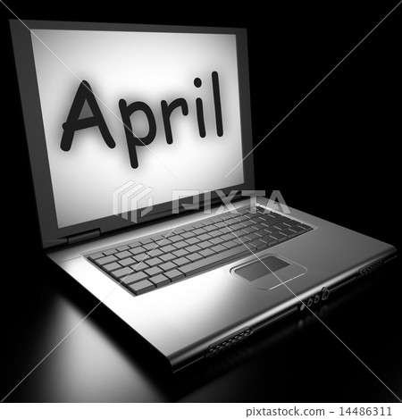April word on laptop April word on laptop 14486311