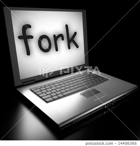 fork word on laptop fork word on laptop 14486368