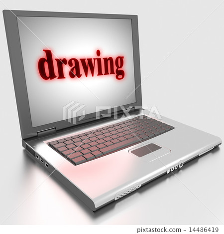 drawing word on laptop drawing word on laptop 14486419