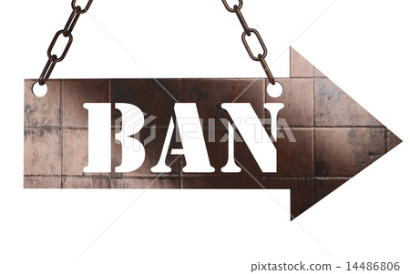 ban word on metal pointer 14486806