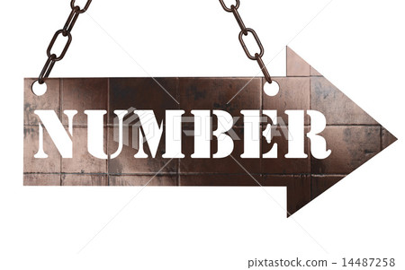 number word on metal pointer 14487258