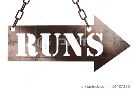 runs word on metal pointer 14487280