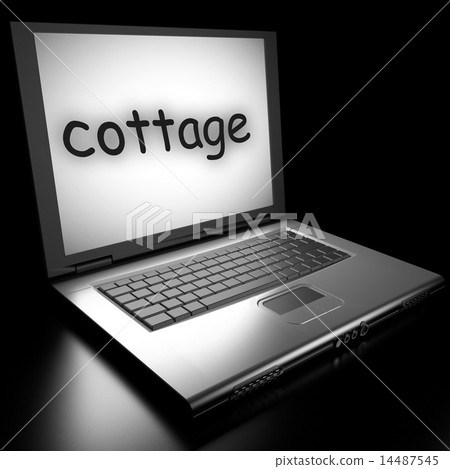 cottage word on laptop cottage word on laptop 14487545