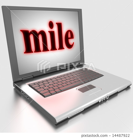 mile word on laptop 14487922