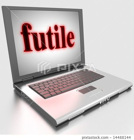 futile word on laptop 14488144