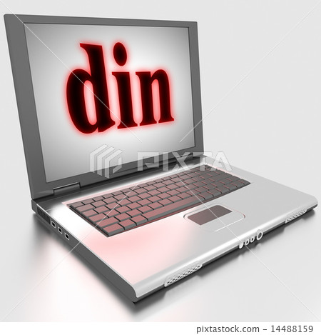 din word on laptop 14488159