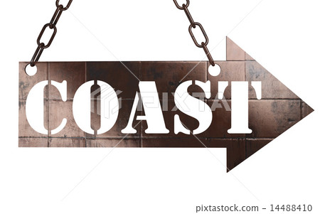 coast word on metal pointer 14488410