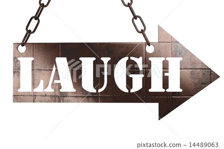 laugh word on metal pointer 14489063