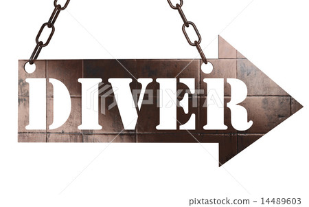 diver word on metal pointer 14489603