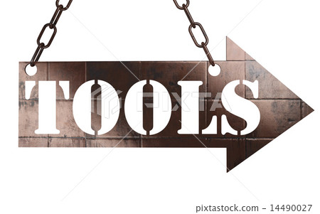 tools word on metal pointer 14490027