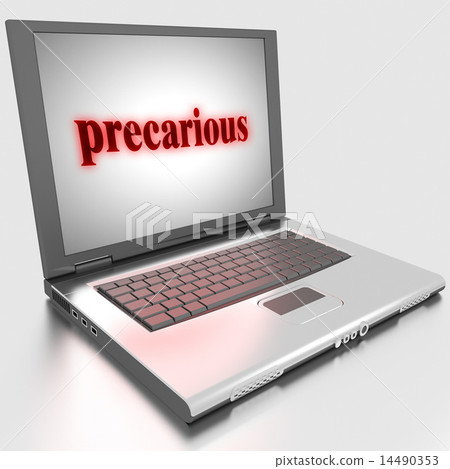 precarious word on laptop 14490353