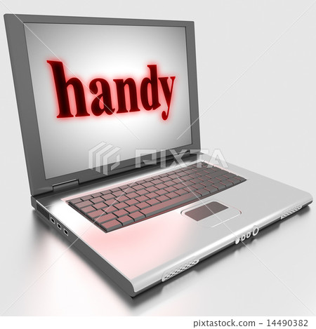 Handy Word On Laptop Stock Illustration